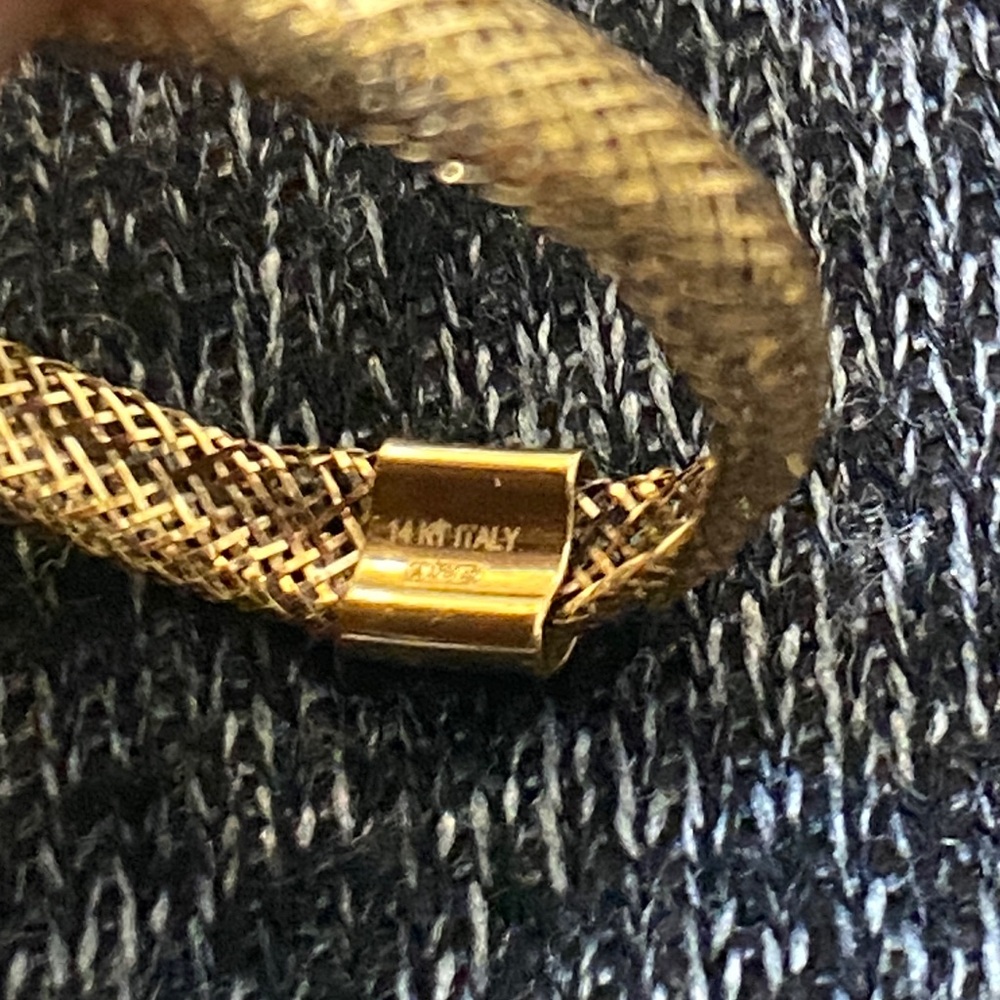 14k gold mesh ring • size 10
